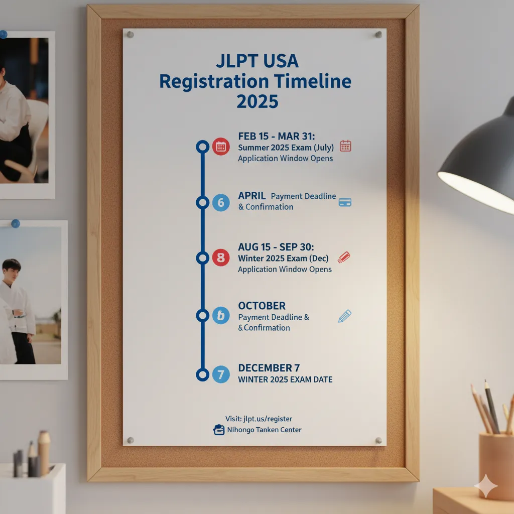 JLPT USA registration timeline 2025 (application → payment → confirmation)